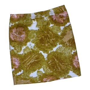 TALBOTS yellow floral print pencil skirt size 14P